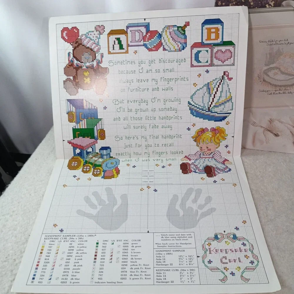 Vintage Leisure Arts Baby Cross Stitch Patterns Lot 2 Keepsakes Sweetest Dreams